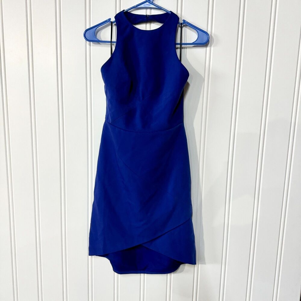 Keepsake The‎ Label Royal Blue Halter Neck Asymmetrical Mini Dress Size Small